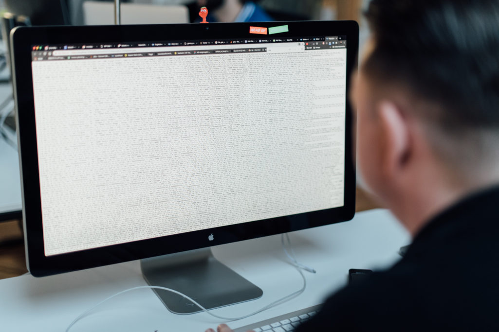 Developer looking at non-formatted JSON