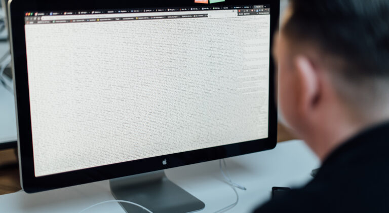 Developer looking at non-formatted JSON