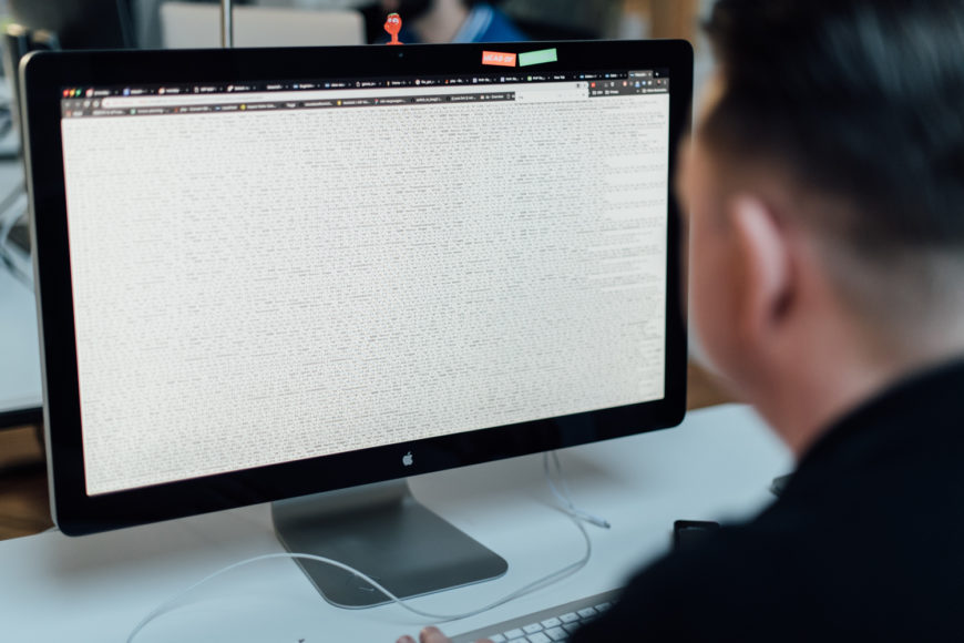 Developer looking at non-formatted JSON